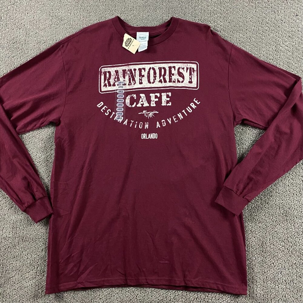 NWT Vintage Rainforest Cafe Long Sleeve T Shirt Adult Large